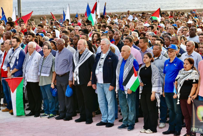 ‘New Holocaust’ in Gaza – Cuban President Leads Palestine Solidarity Rally